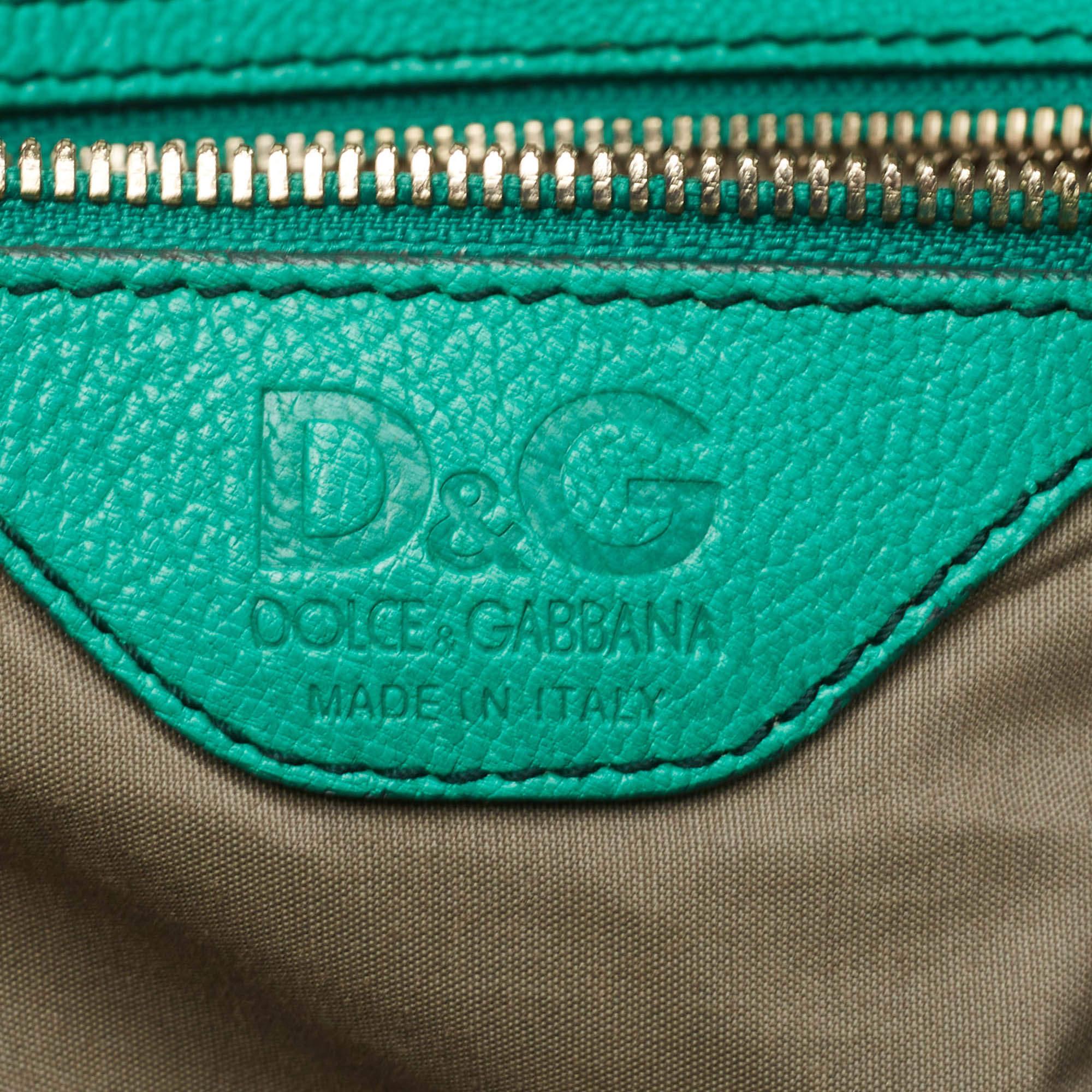 D&G Green Leather Ania Tote For Sale 3