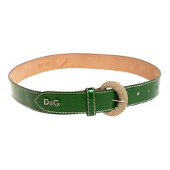 D&G Green Patent Leather Belt 80CM