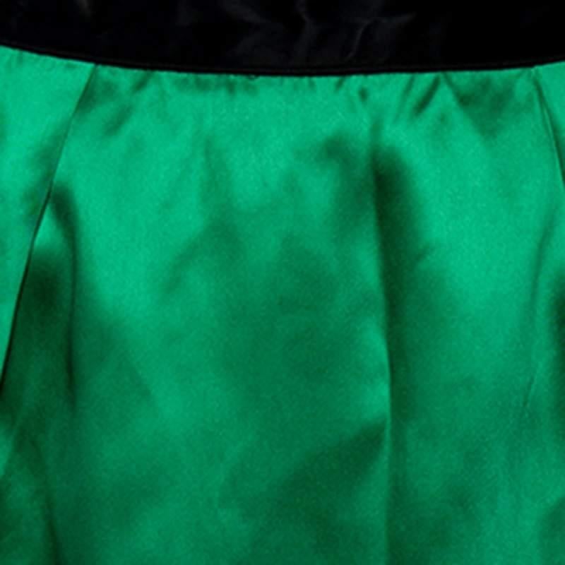 Women's D&G Green Satin Mini Skirt M For Sale