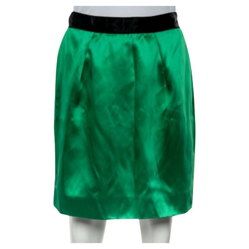 D&G Green Satin Mini Skirt M
