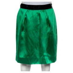 D&G Green Satin Mini Skirt M