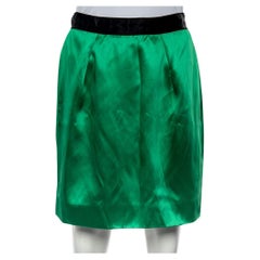D&G Mini-jupe en satin vert, taille M