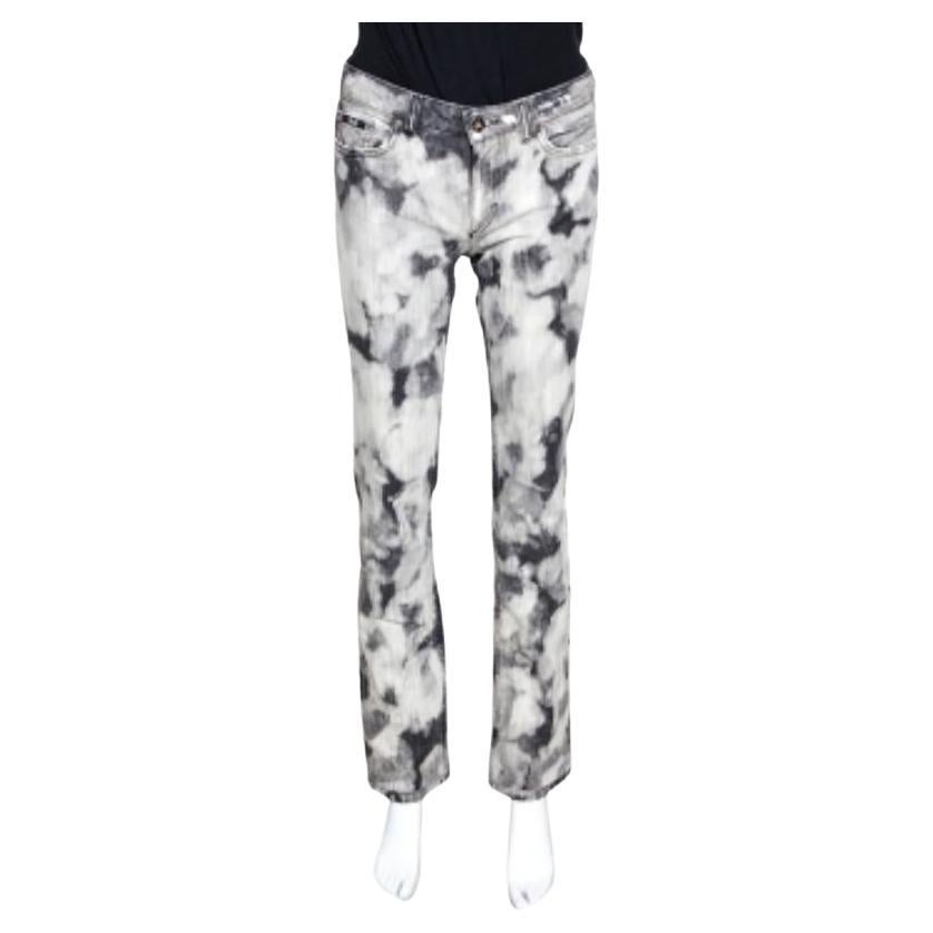 D&G Grey Acid Washed Denim Straight Fit Jeans S im Angebot