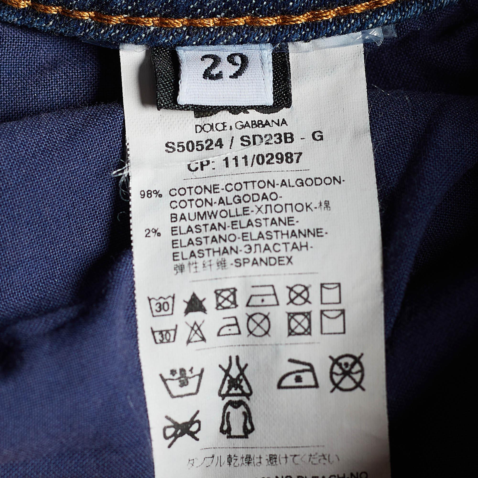 D&G Indigofarbene Jeans aus Denim im Used-Look, M im Zustand „Gut“ im Angebot in Dubai, Al Qouz 2
