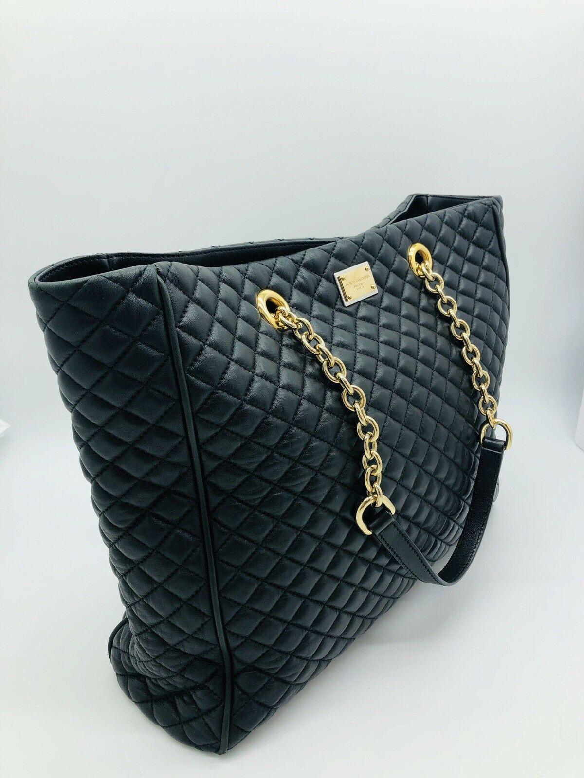 D&G Large Quilted Tote Bag Leather For Sale at 1stDibs | d&g tote bag ...