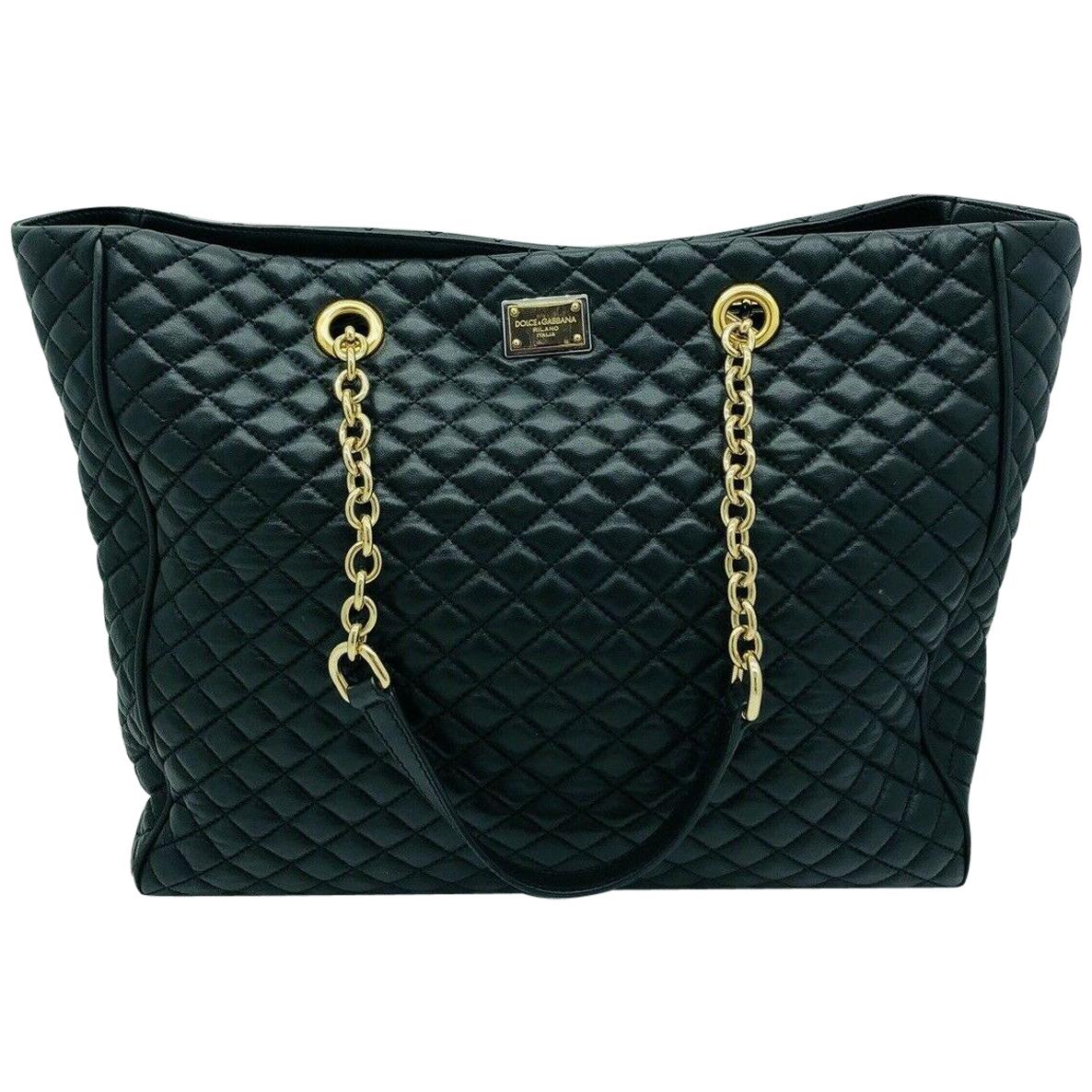 D&G Large Quilted Tote Bag Leather For Sale