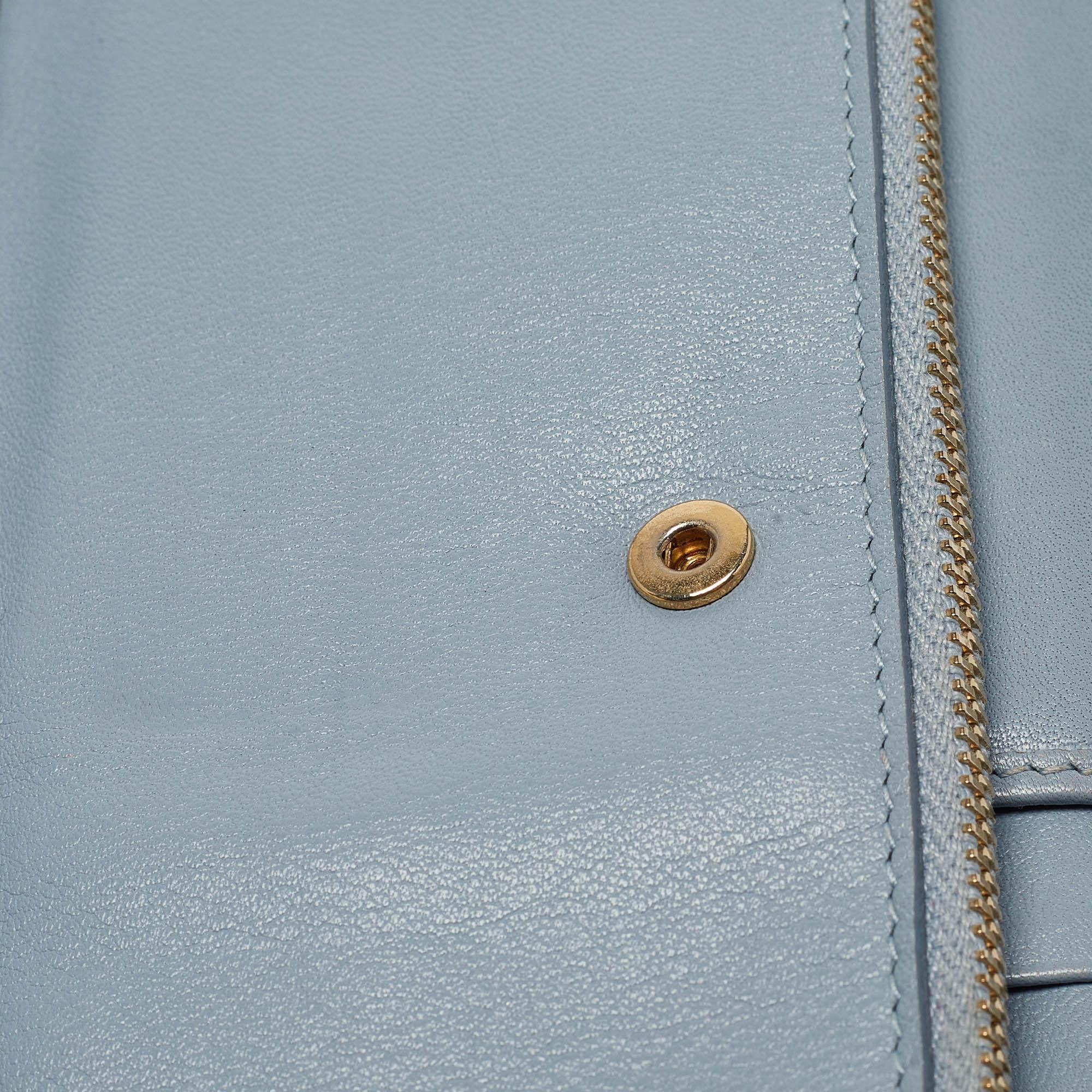 D&G Light Blue Quilted Leather Continental Wallet For Sale 1