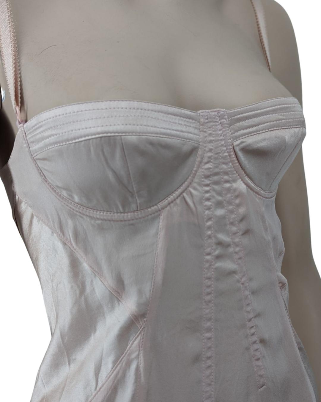 D&G Iconique robe corset en soie rose clair 8