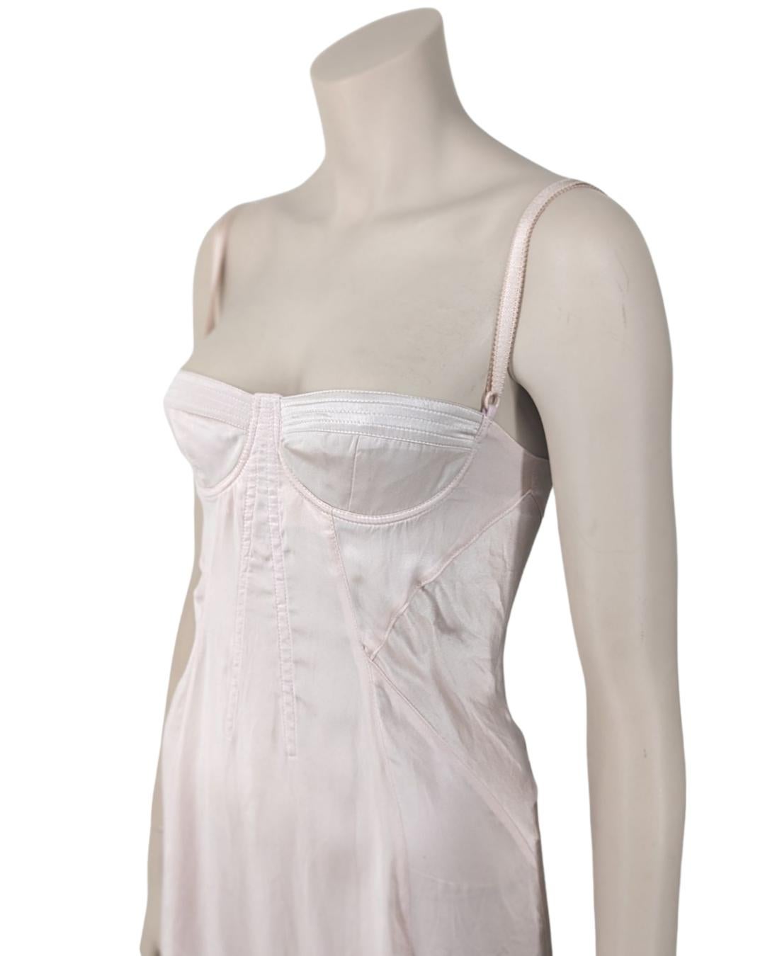 D&G Light Pink Iconic Silk Corset Dress For Sale 9