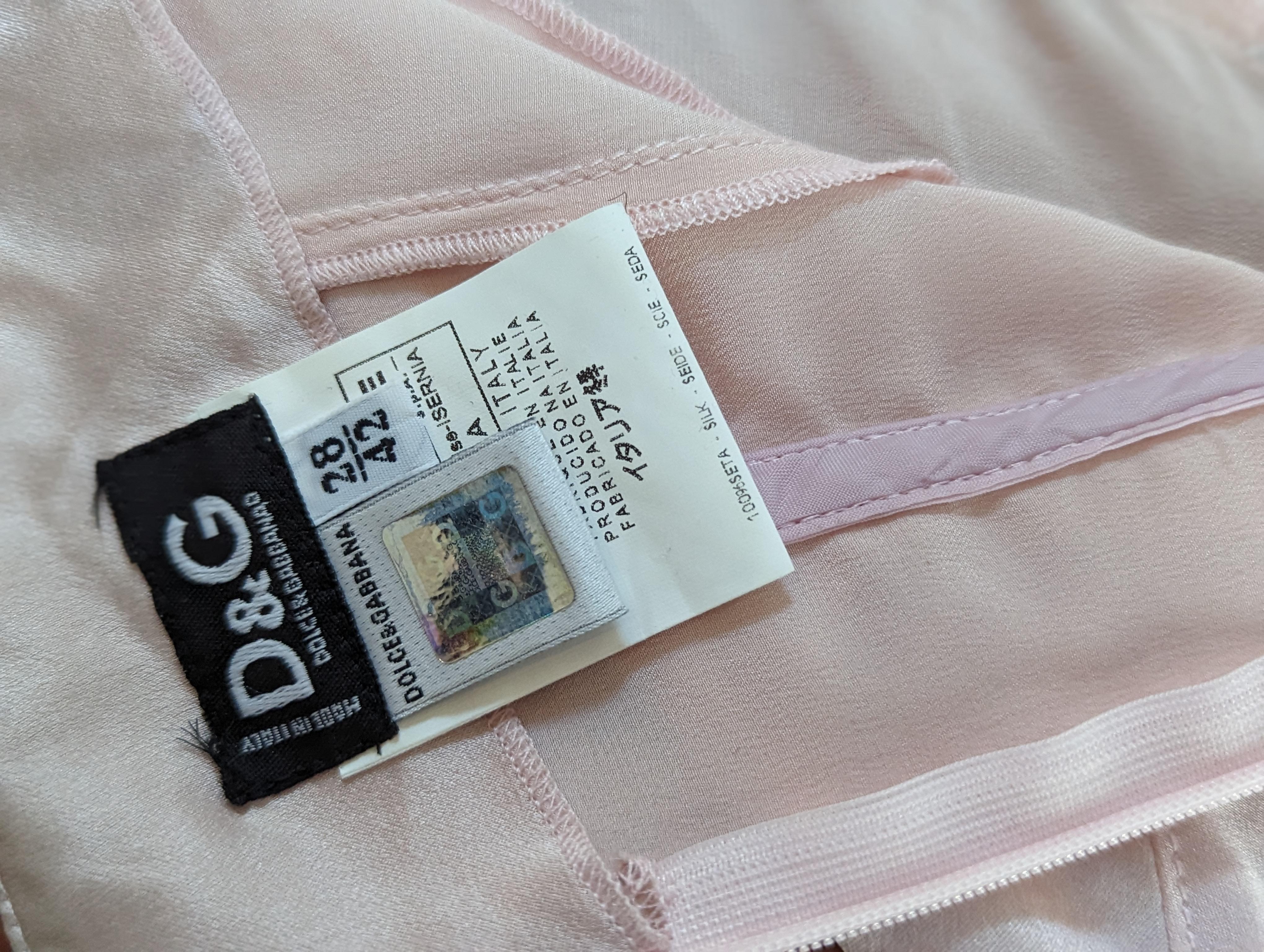 D&G Iconique robe corset en soie rose clair 12