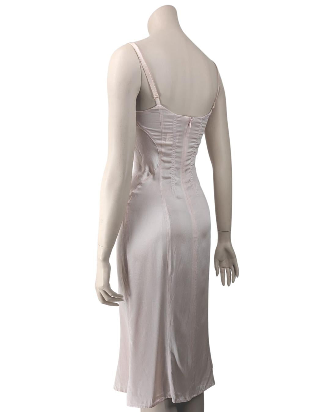 D&G Light Pink Iconic Silk Corset Dress In Good Condition For Sale In GOUVIEUX, FR