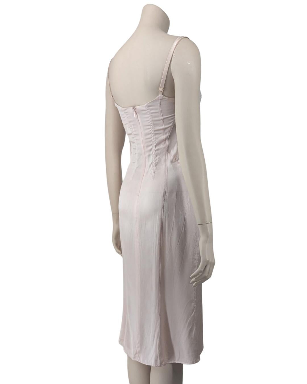  D&G Iconique robe corset en soie rose clair Pour femmes 
