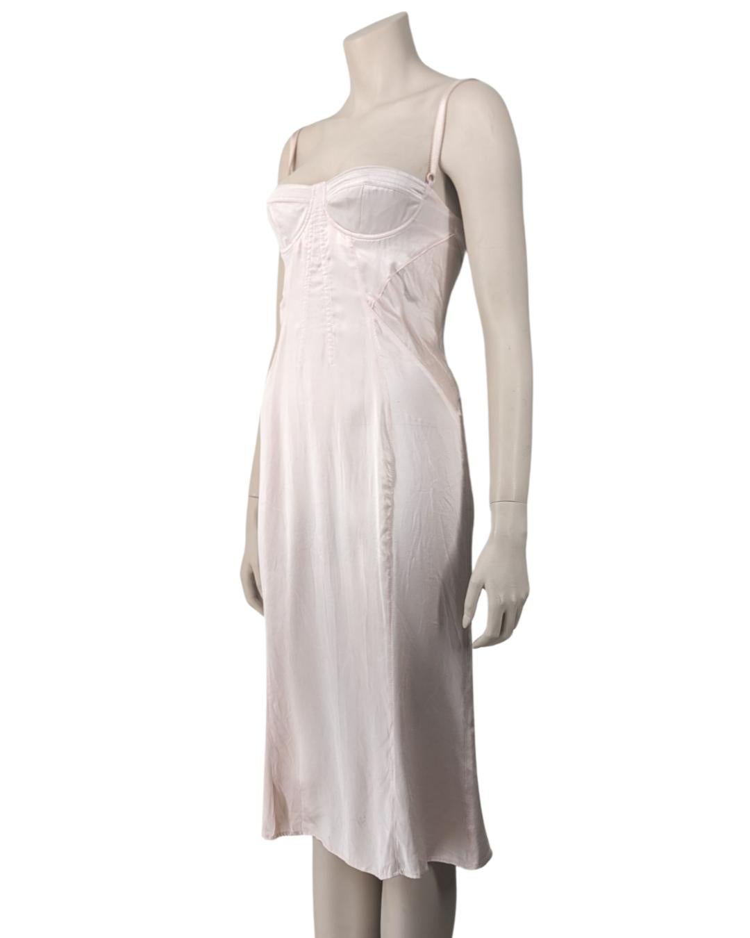 D&G Iconique robe corset en soie rose clair 3