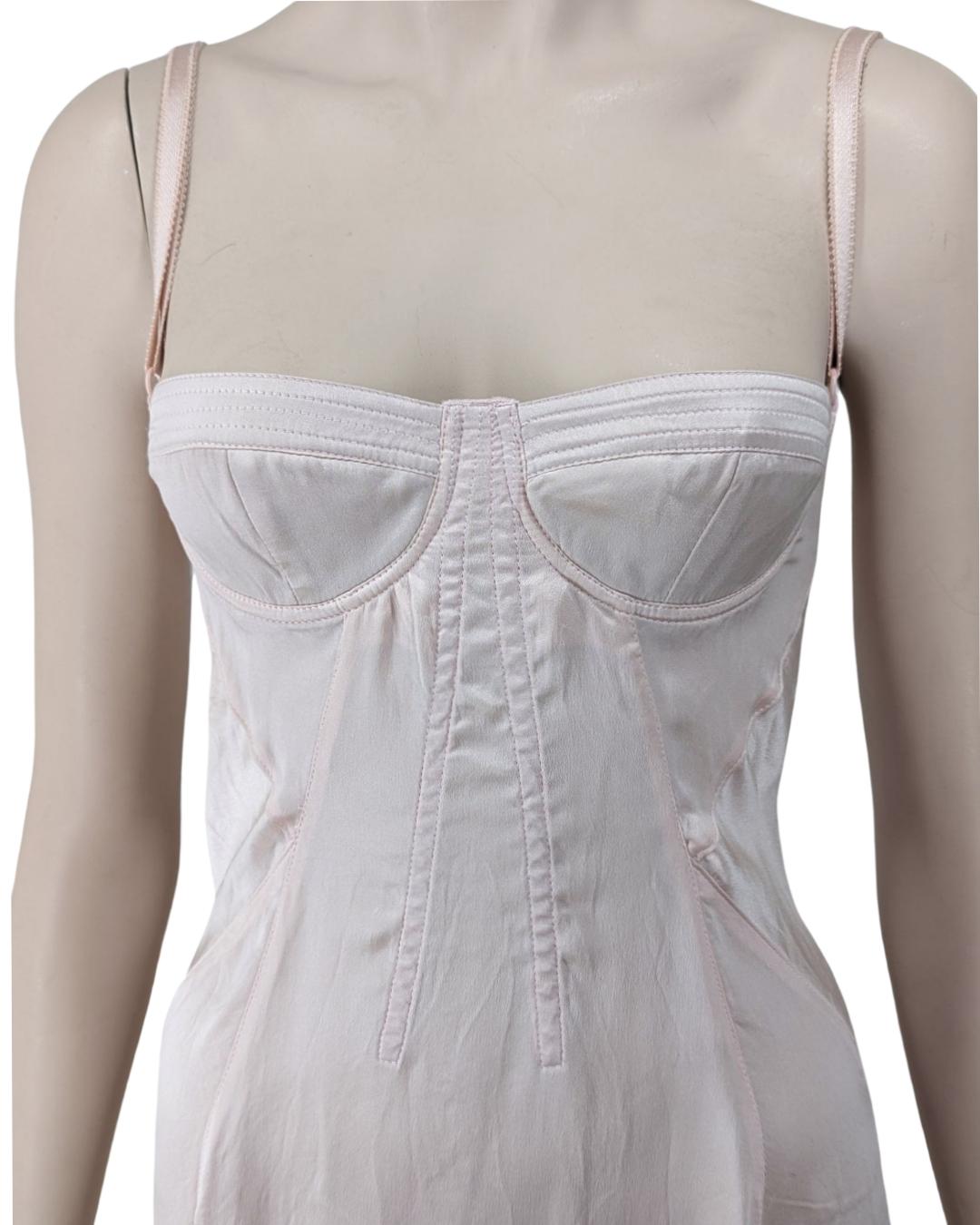 D&G Iconique robe corset en soie rose clair 4