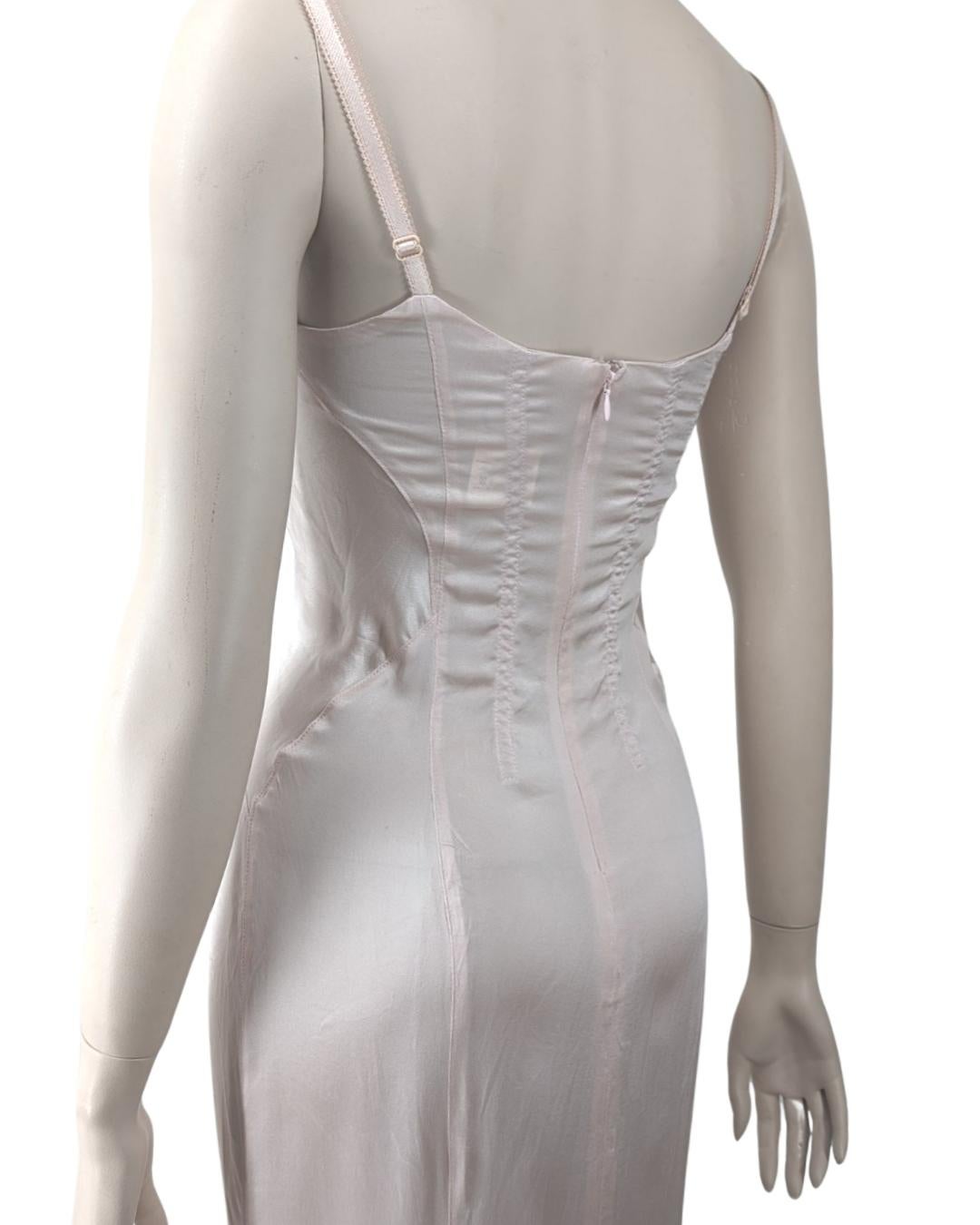 D&G Iconique robe corset en soie rose clair 5