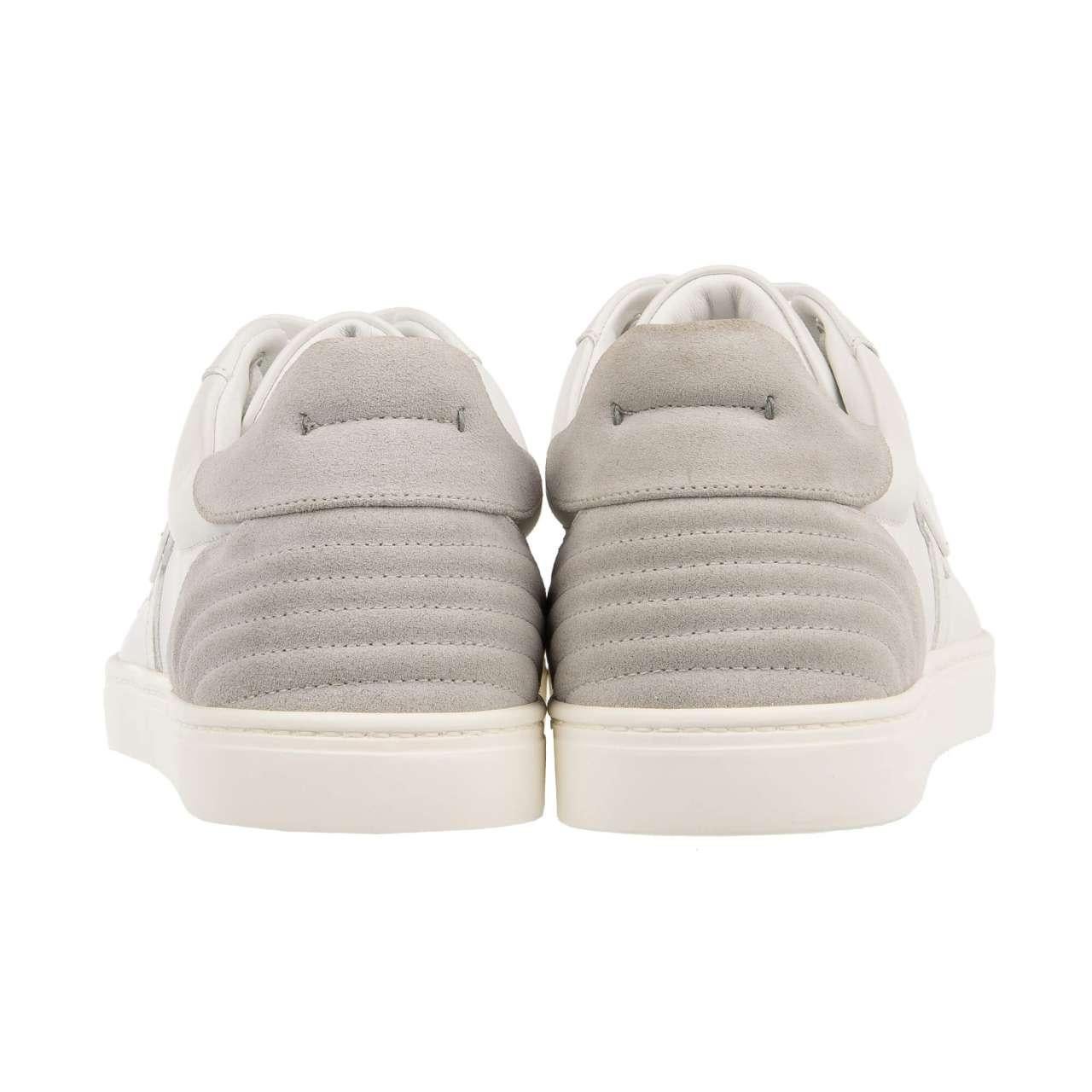 D&G Low-Top Sneaker LONDON with DG Logo Plate White Gray 41 UK 7 US 8 For Sale 1