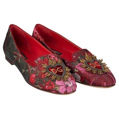 D&G Ballerine ricamate con cuore sacro in lurex AUDREY Oro Rosso EUR 35
