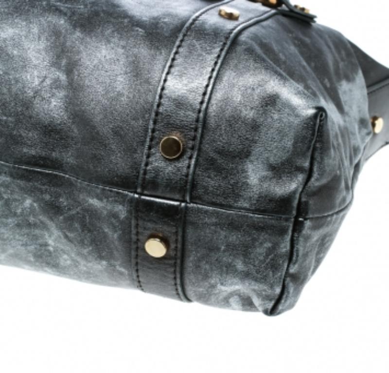 D&G Borsa messenger in pelle grigia metallizzata Golden Box in vendita 1