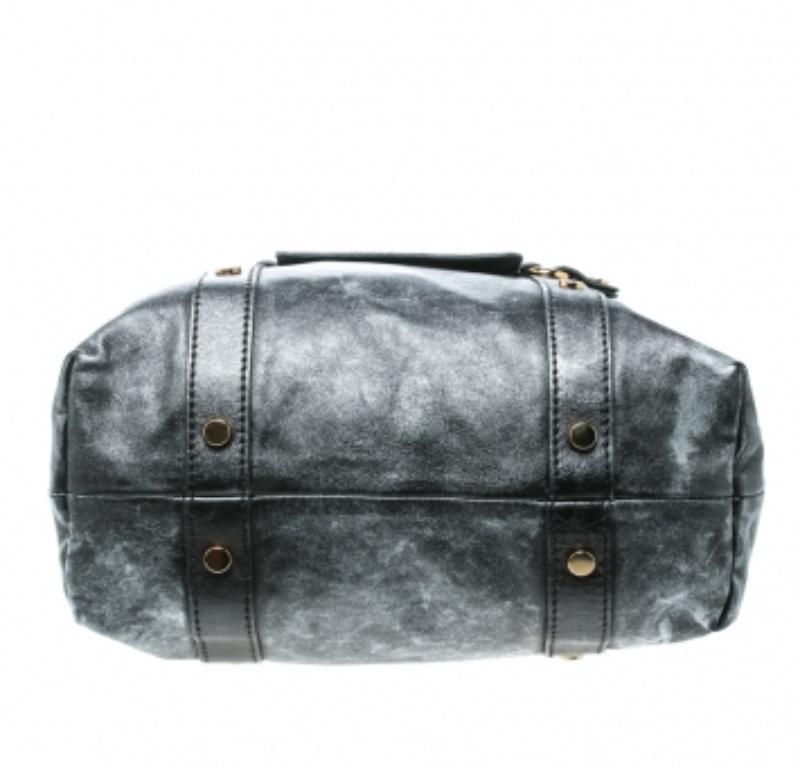 D&G Borsa messenger in pelle grigia metallizzata Golden Box in vendita 3
