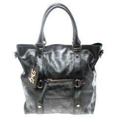 D&G Metallic Grey Leather Golden Box Messenger Bag