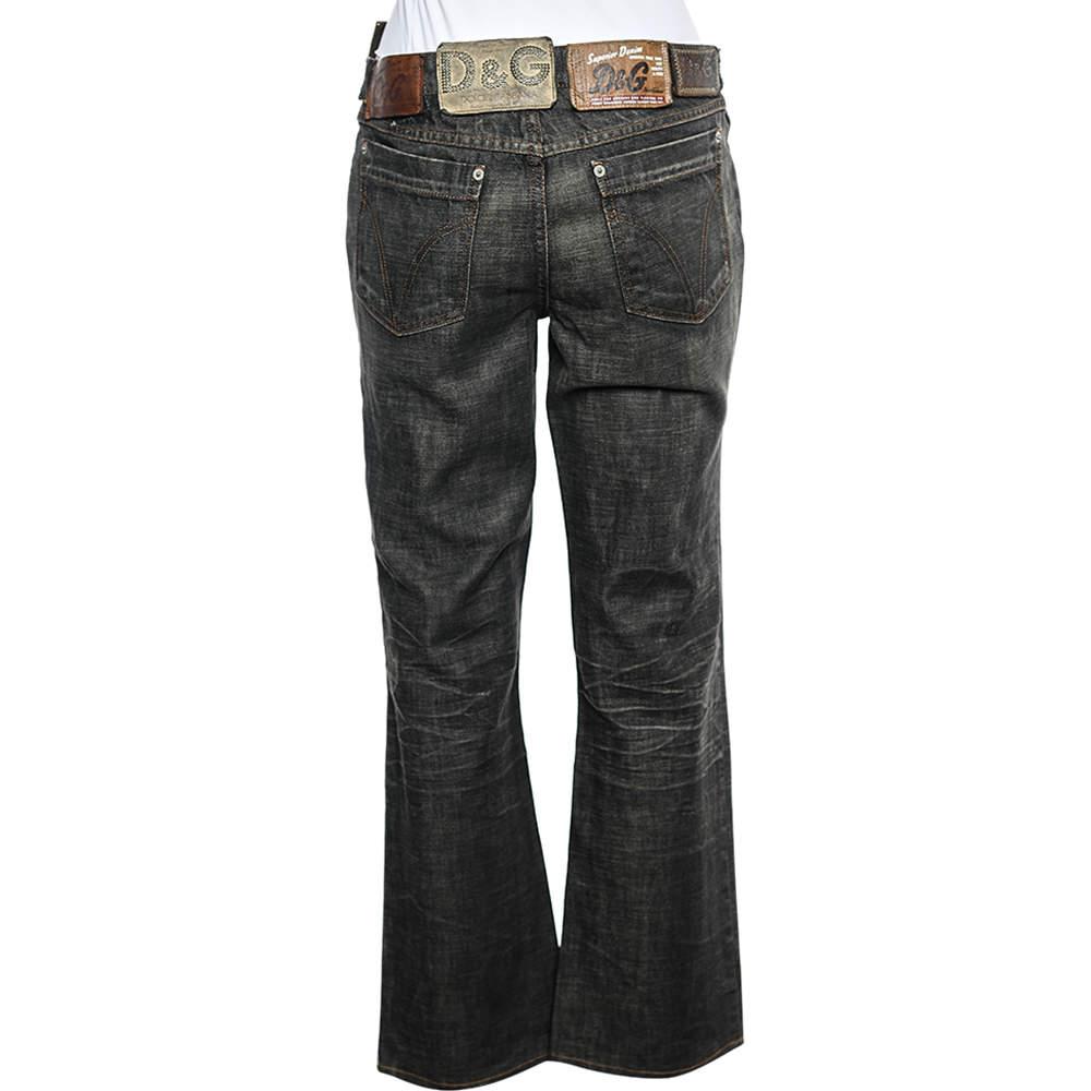 Black D&G Muddy Grey Denim Jeans L