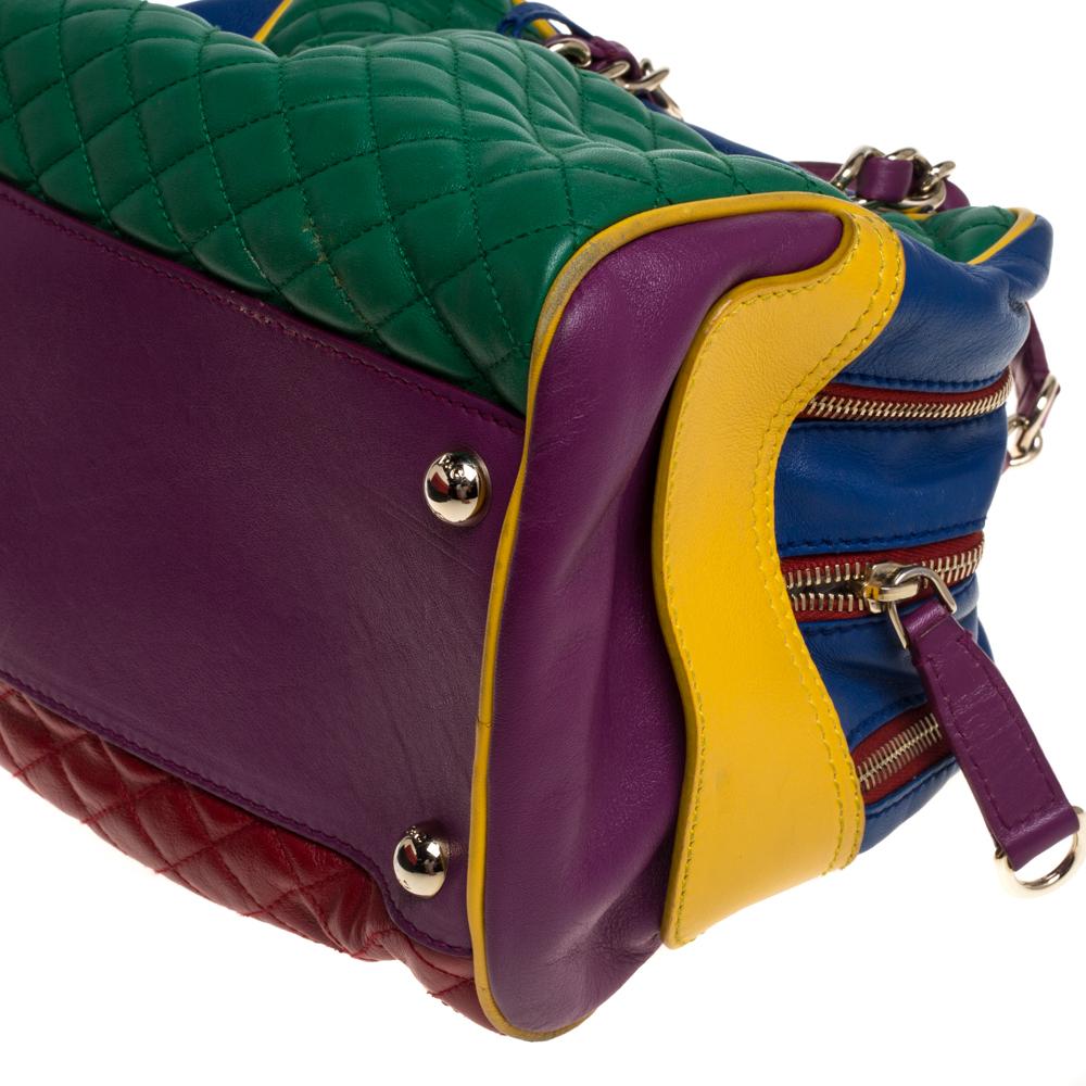 Blue D&G Multicolor Leather Lily Glam Bowler Bag