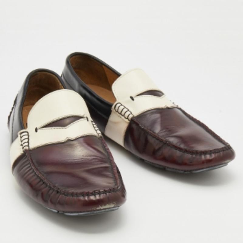 Men's D&G Multicolor Leather Penny Slip On Loafers Size 42