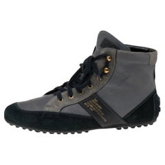 D&G Multicolor Suede And Leather High Top Sneakers Size 45