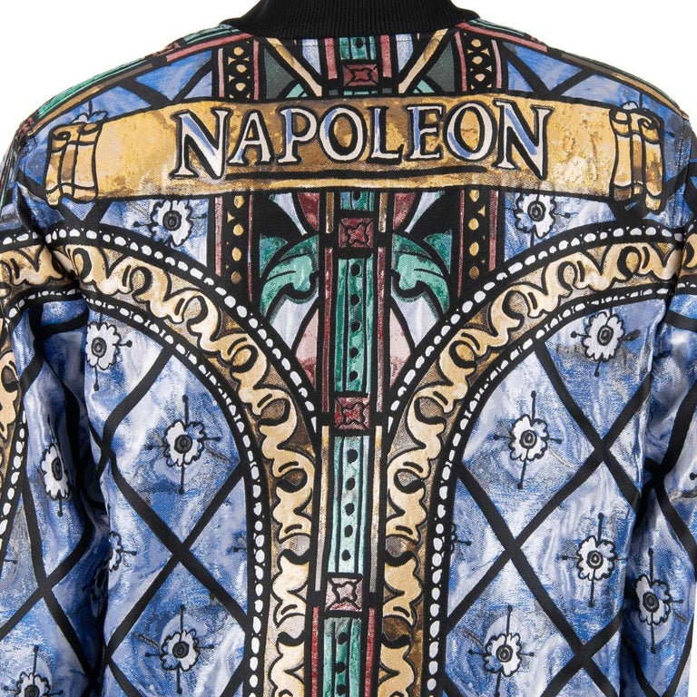 D&G Napoleon Printed Lurex Bomber Jacket with Knitted Details Blue 48 M For  Sale at 1stDibs | dolce gabbana napoleon, dg bomber jacket, napoleon dolce