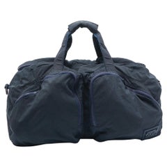 D&G Bolsa de viaje Weekender de nylon azul marino con doble bolsillo