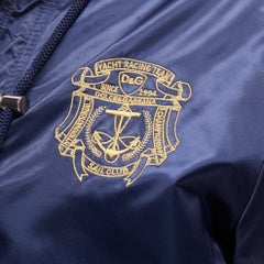 D&G azul marino nailon gris algodón forrado dorado logo varsity cremallera con capucha IT46 S