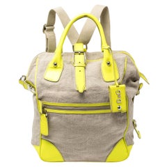 Olivia D&G Neon Grün/Beige Segeltuch und Lackleder Olivia Convertible Rucksack