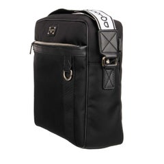 D&G - Nylon Crossbody Messenger Bag with Leather Details and Logo Strap Black