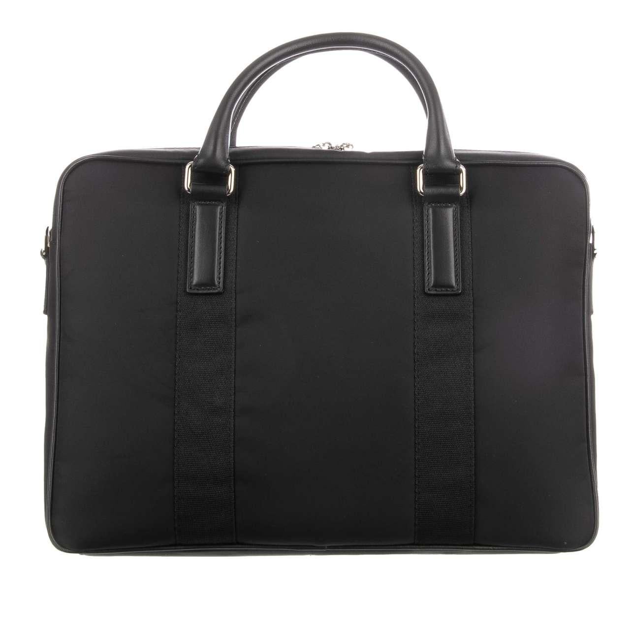 - Nylon Briefcase / Laptop Bag with logo printed srap, leather details, logo plate and pockets by DOLCE & GABBANA - New with Tag, Dustbag and Authenticity Card - MADE IN ITALY - Former RRP: EUR 995 - Detachable / Adjustable shoulder strap with logo
