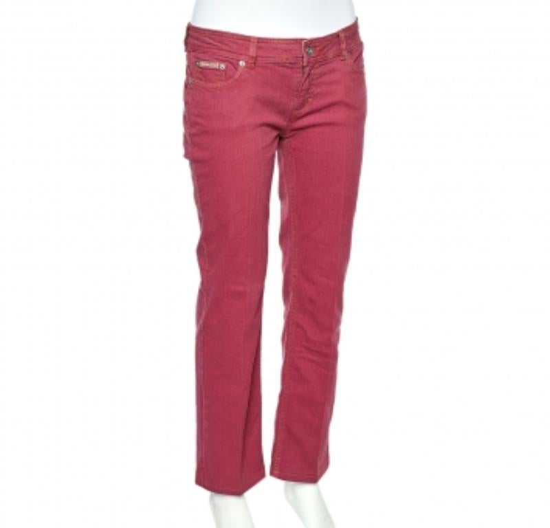 D&G Denim rosa cebolla de tiro bajo Regular Fit Vaqueros M Rosa