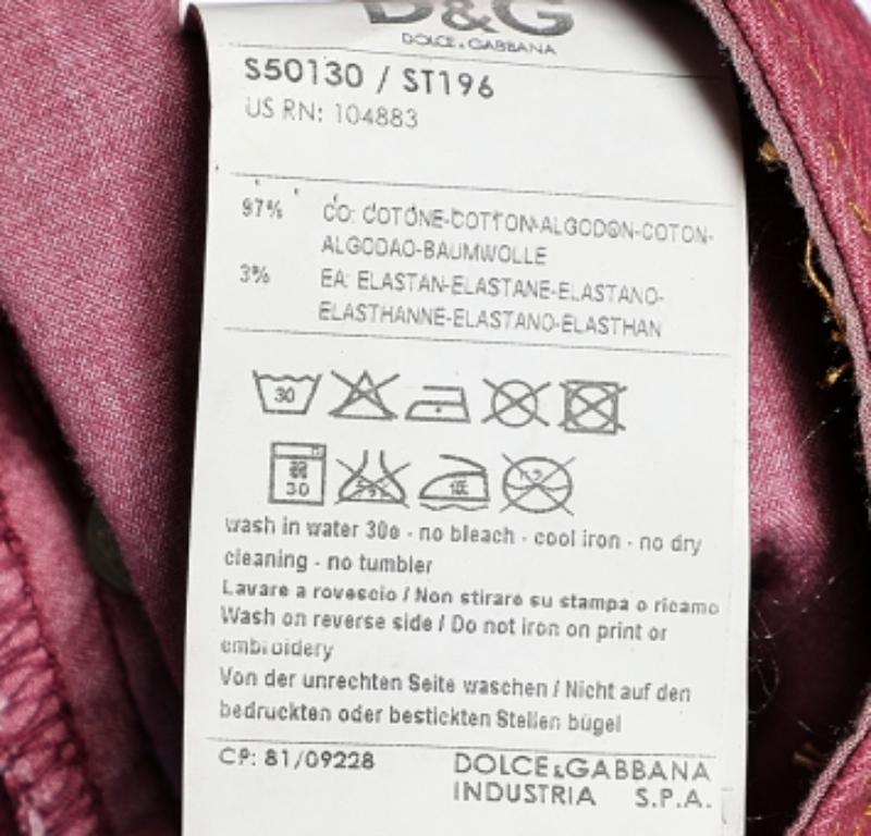De las mujeres D&G Denim rosa cebolla de tiro bajo Regular Fit Vaqueros M