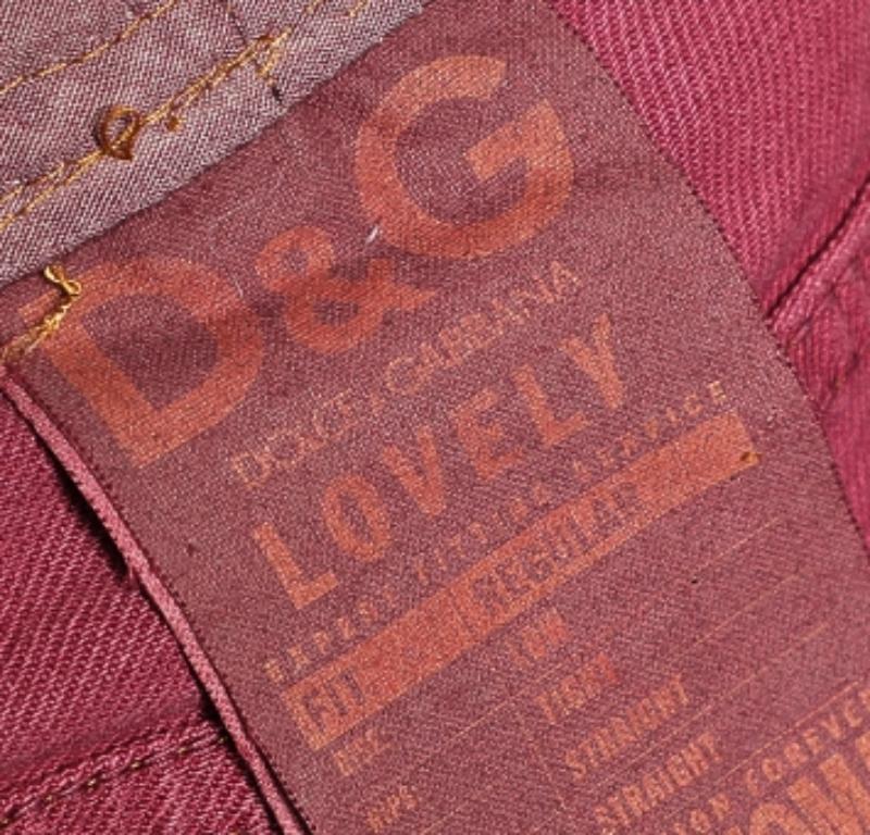 D&G Denim rosa cebolla de tiro bajo Regular Fit Vaqueros M 1