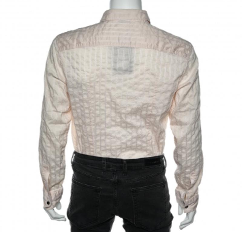 D.G. Camicia a righe rosa in cotone con bottoni sul davanti XL In condizioni buone in vendita a Dubai, Al Qouz 2