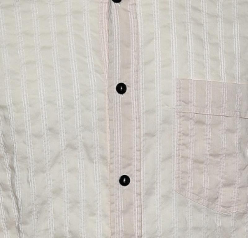 Uomo D.G. Camicia a righe rosa in cotone con bottoni sul davanti XL in vendita