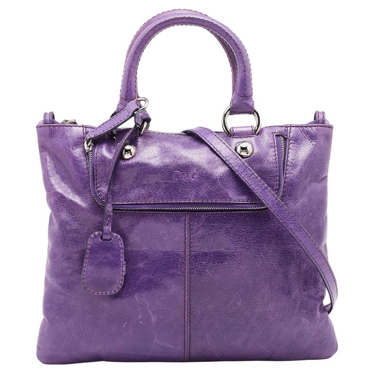 D&G Purple Leather Emy Tote For Sale at 1stDibs