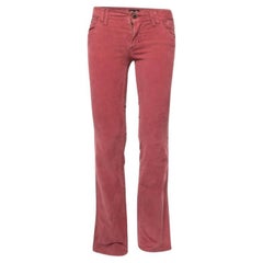 D&G Red Corduroy Low Rise Boot-Cut Tight Fit Pants S Waist 29"
