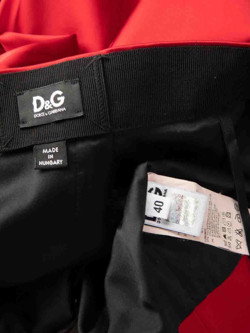 Dolce & Gabbana D&G Red Knee Length Pencil Skirt Size S 2
