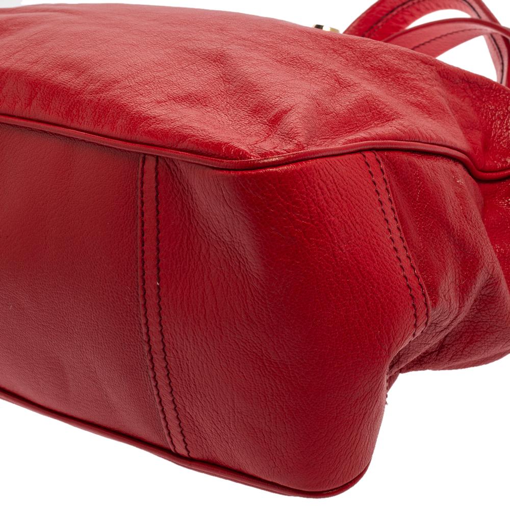 D&G Red Leather Katri Satchel 1