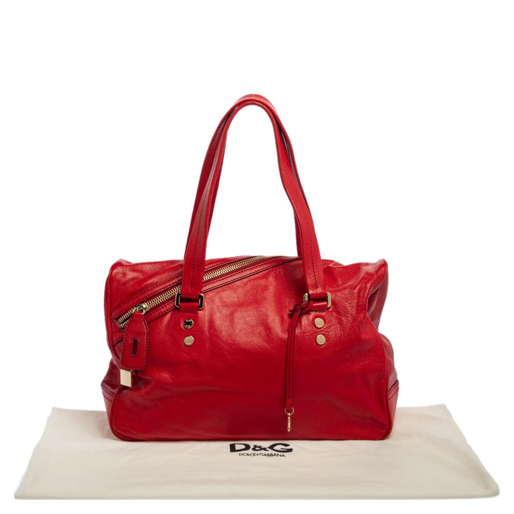 D&G Red Leather Katri Satchel 3