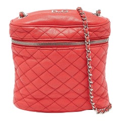 D&G Rote Leder Lily Glam Kette Umhängetasche