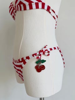 D&G Red & White Stripe Cherry Bikini