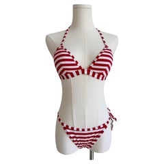 D&G Red & White Stripe Cherry Bikini
