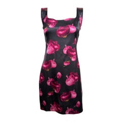 D&G S/S 1999 Black Onion-Print Satin Mini Dress
