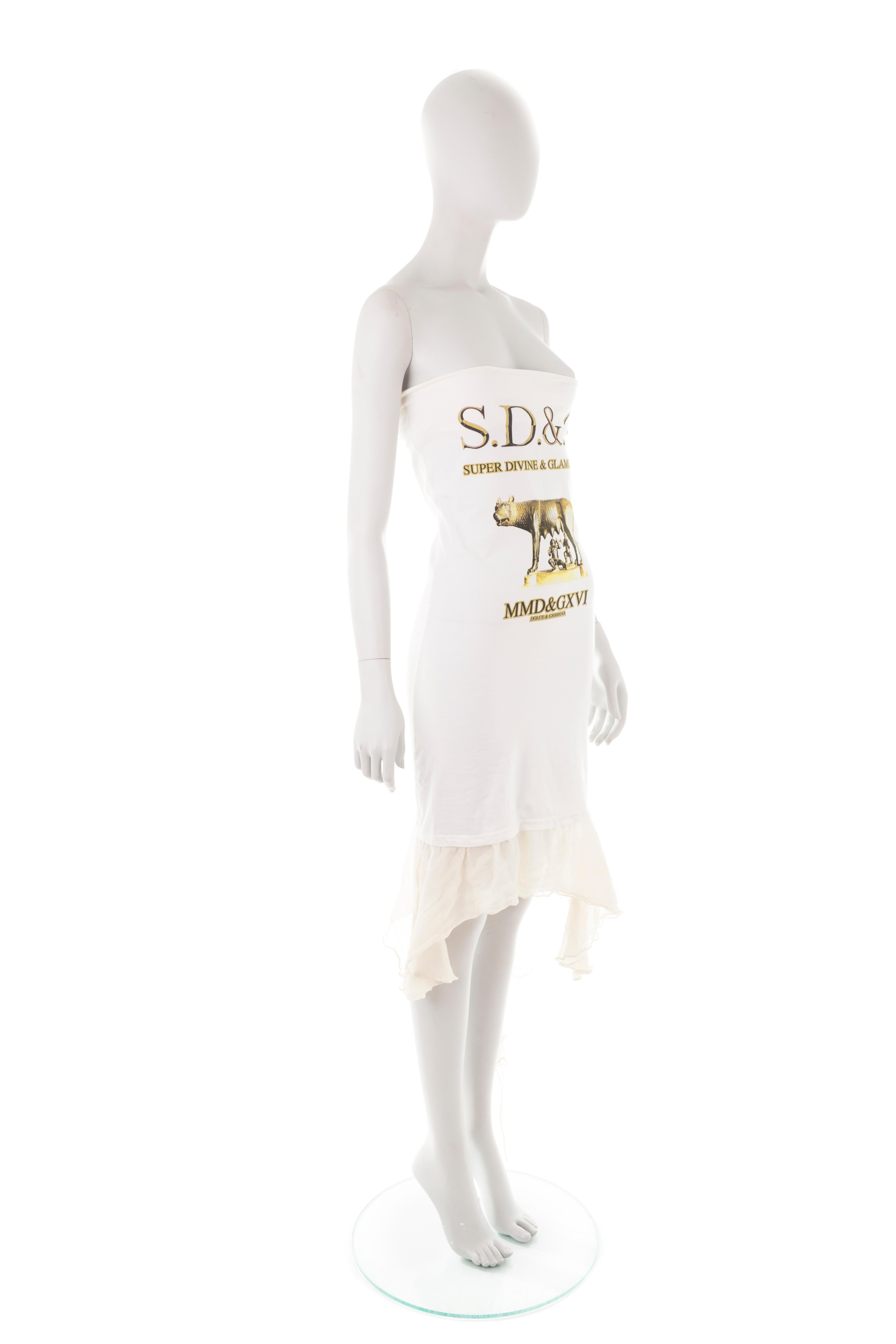 Women's D&G S/S 2003 “Rome” ruffled tube dress For Sale