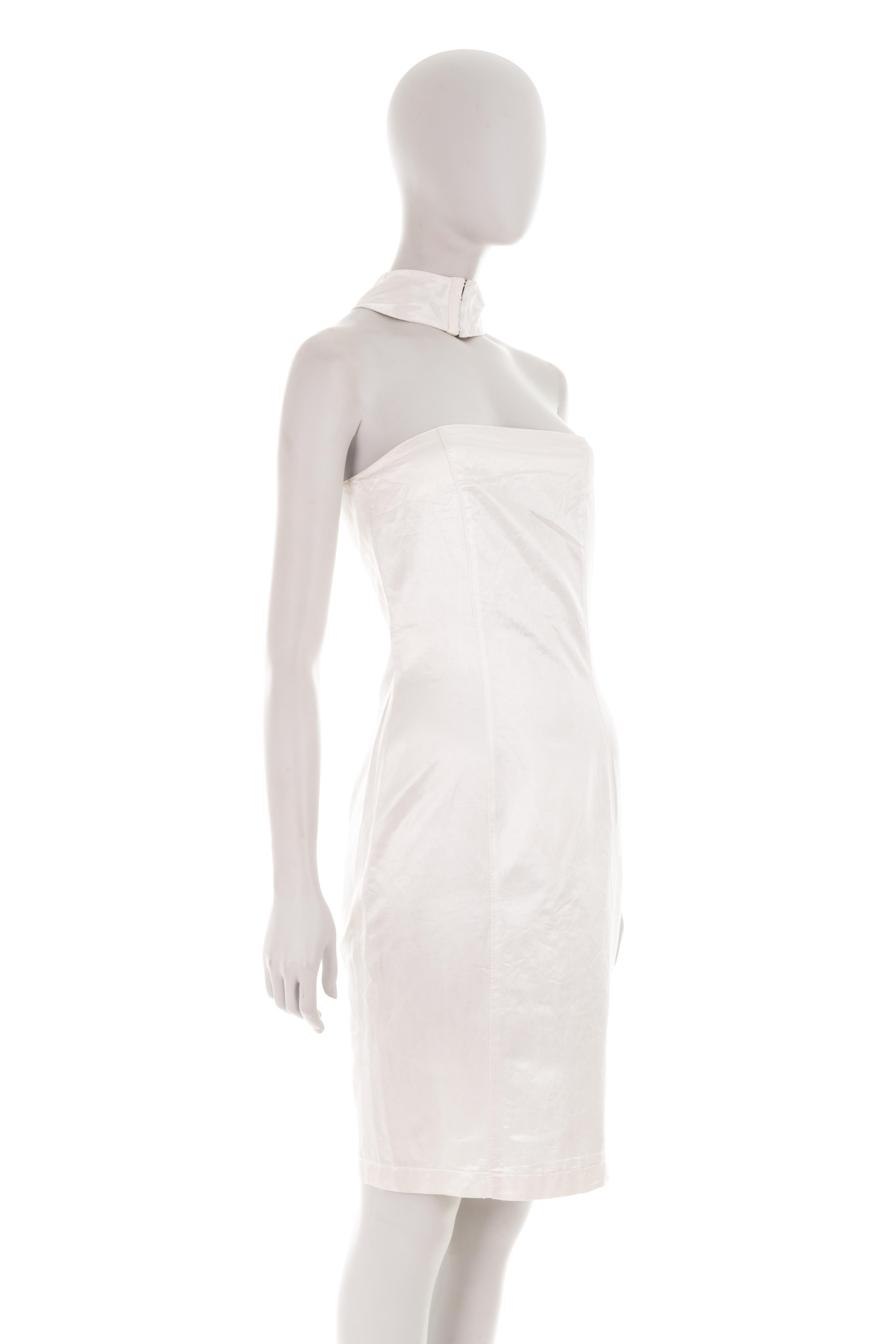 D&G S/S 2004 white lace-up back halterneck dress In Excellent Condition In Rome, IT